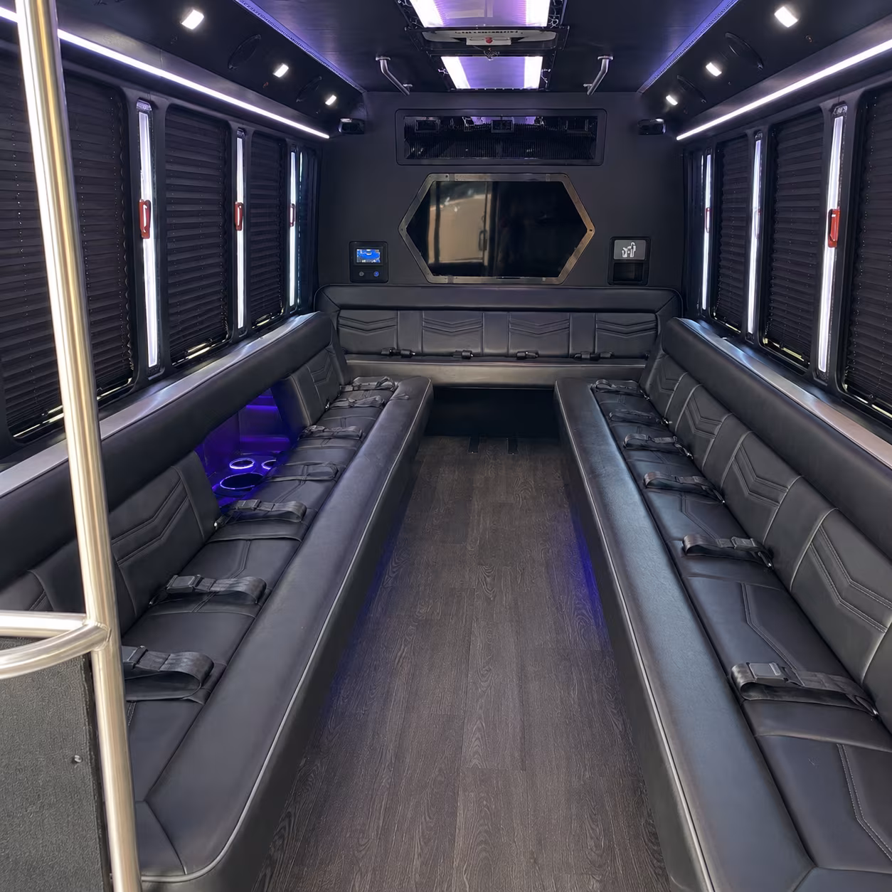 santa clara 18 passenger party bus interior