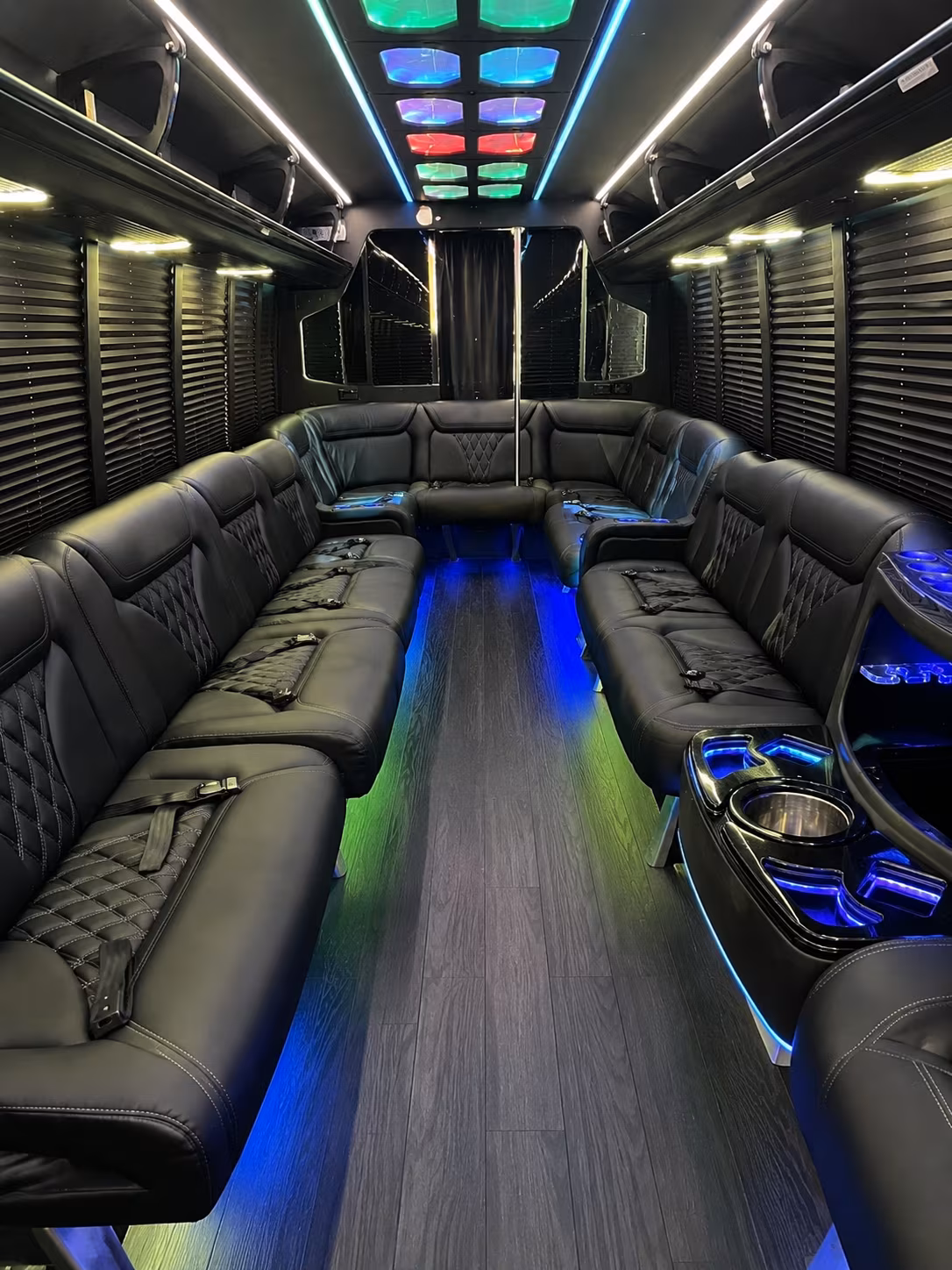 santa clara 20 passenger party bus interior