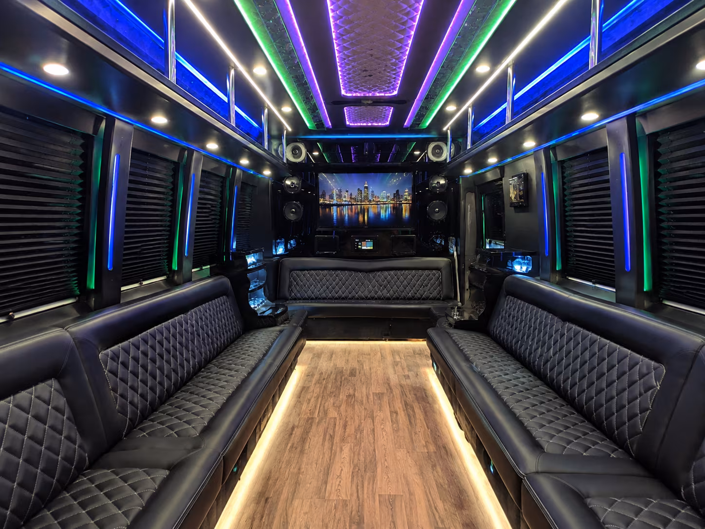 santa clara 25 passenger party bus interior