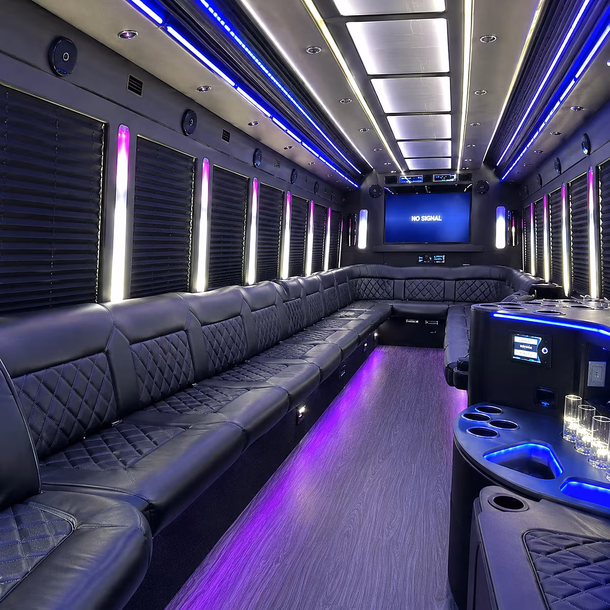santa clara 30 passenger party bus inside