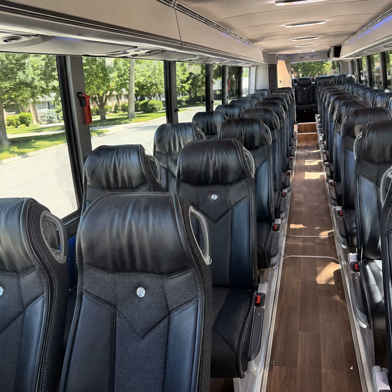 santa clara 40 passenger charter bus inside