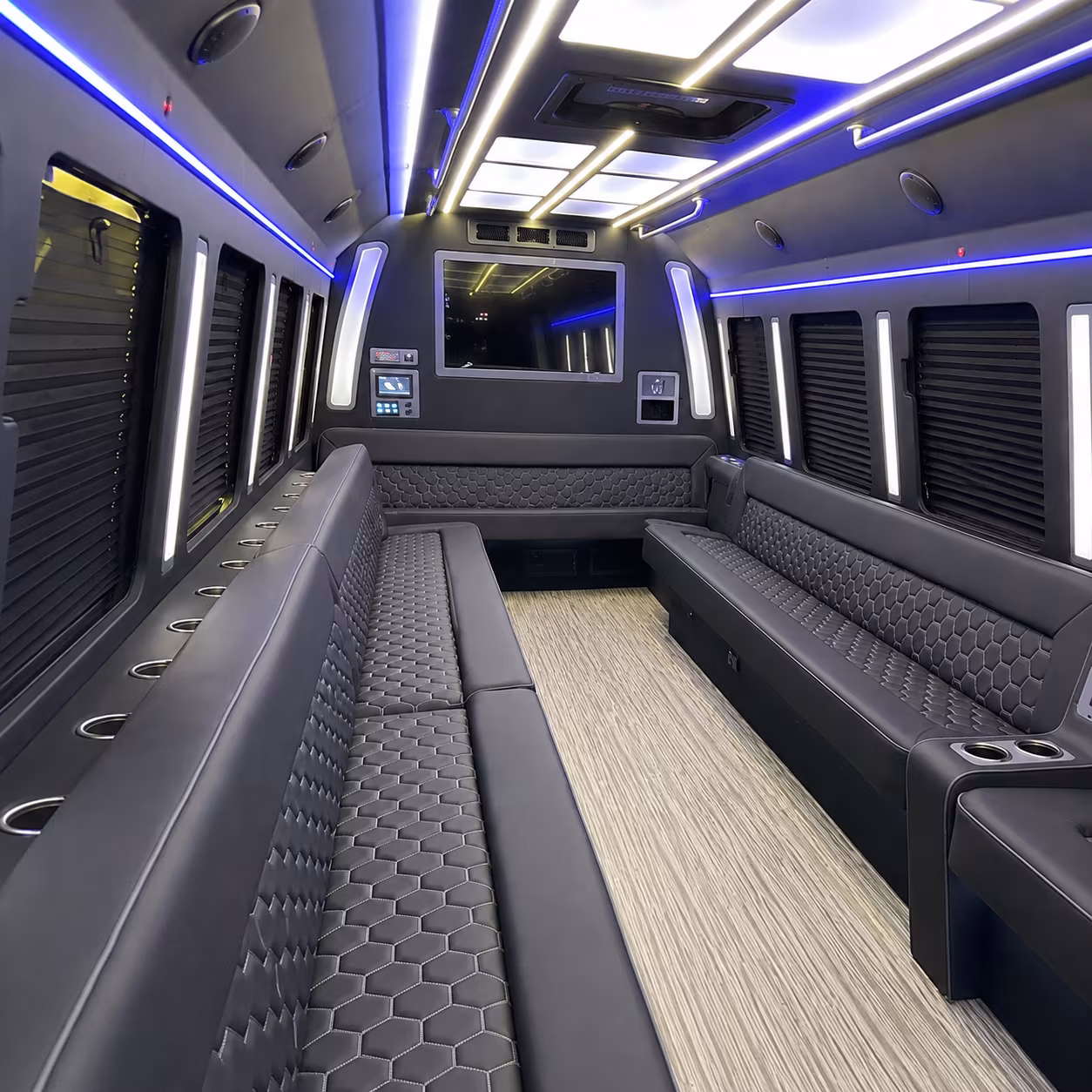 santa clara 40 passenger party bus inside