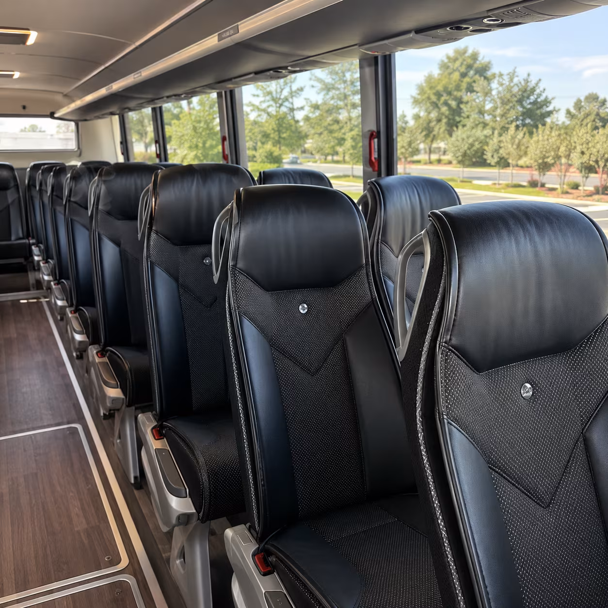 santa clara 45 passenger charter bus interior