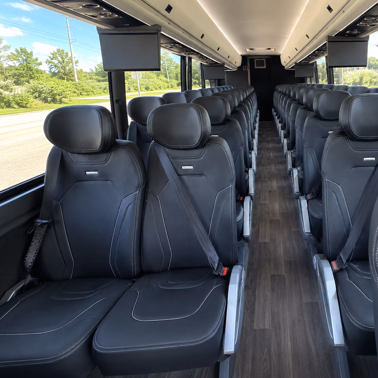 santa clara 47 passenger charter bus inside