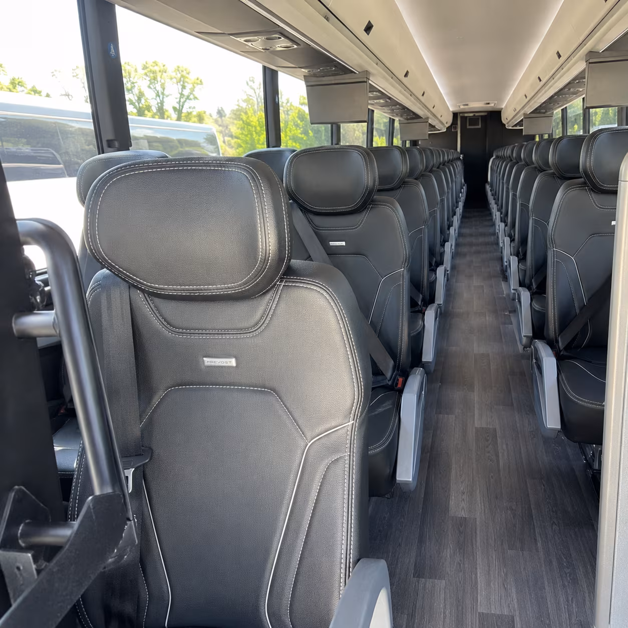 santa clara 47 passenger charter bus interior
