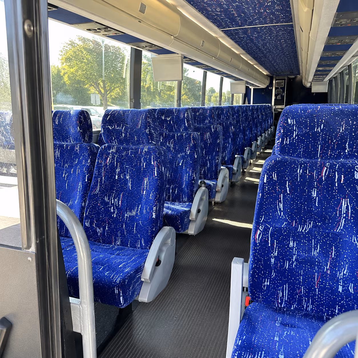 santa clara 50 passenger charter bus inside