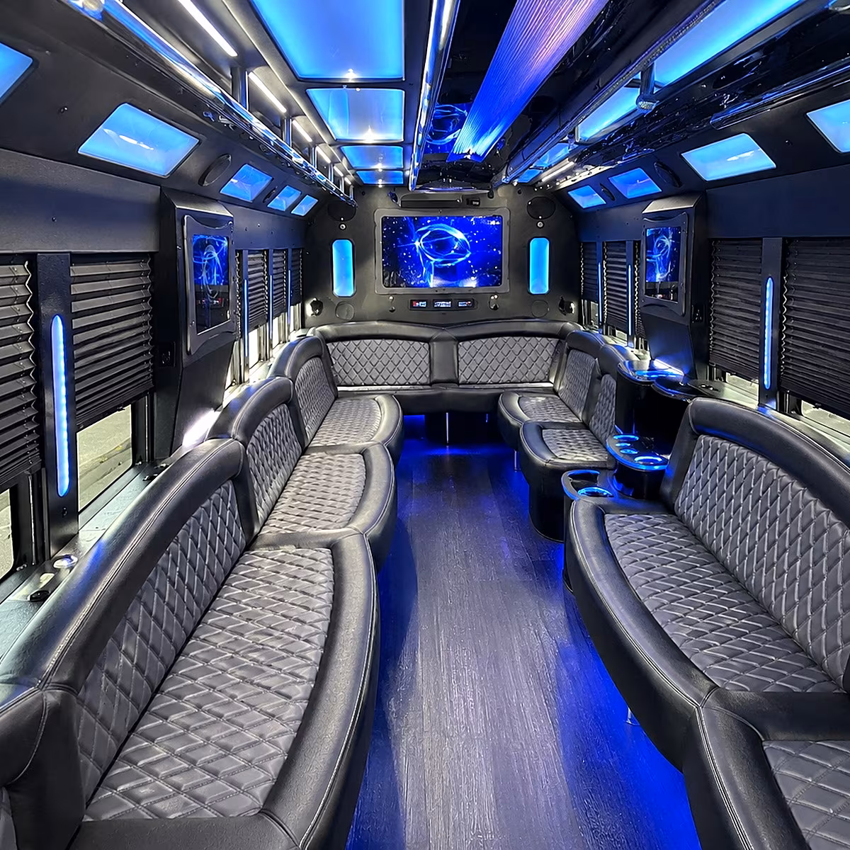 santa clara 50 passenger party bus interior